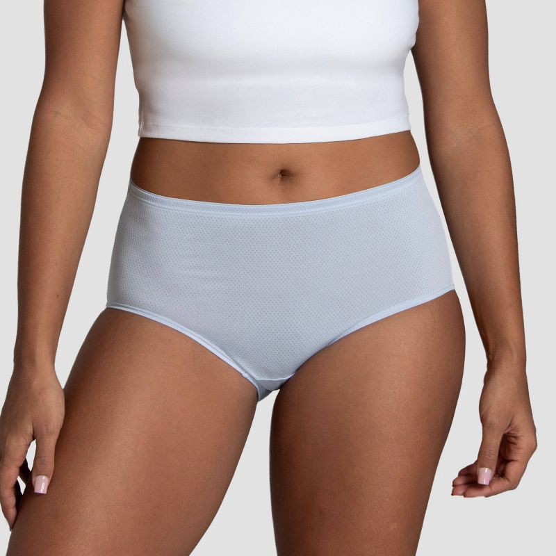 slide 2 of 5, Fruit of the Loom Women's 6pk Breathable Micro-Mesh Low-Rise Briefs - Colors May Vary 5: Moisture Wicking, Tagless, Cotton Gusset, 6 ct