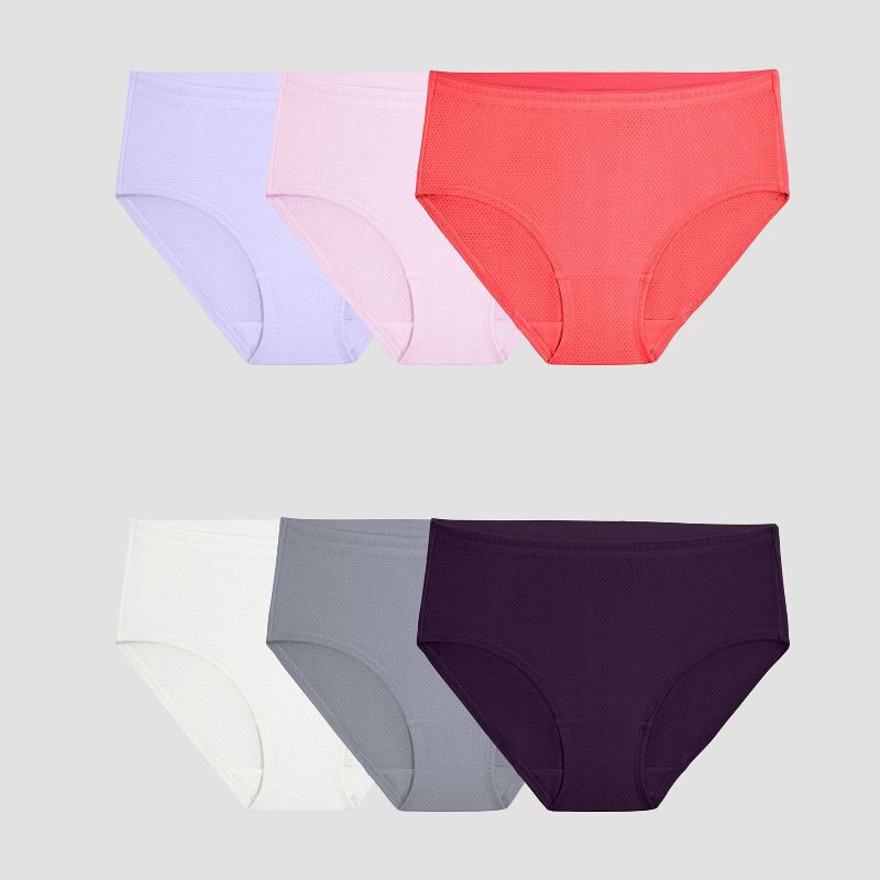 Fruit of the Loom Women's 6pk Breathable Micro-Mesh Low-Rise Briefs -  Colors May Vary 6 6 ct
