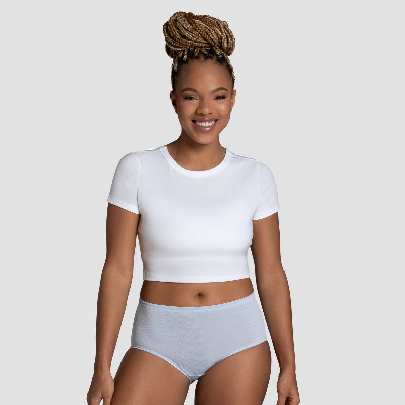 slide 2 of 6, Fruit of the Loom Women's 6pk Breathable Micro-Mesh Low-Rise Briefs - Colors May Vary 7: Moisture Wicking Knit Mesh, 6 ct