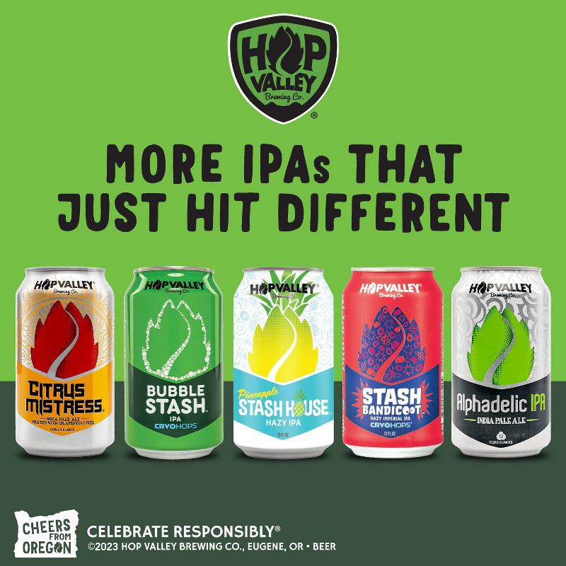 slide 6 of 9, Hop Valley Brewing Co. Hop Valley Brewing IPA Variety Pack - 12pk/12 fl oz Cans, 12 ct; 12 fl oz