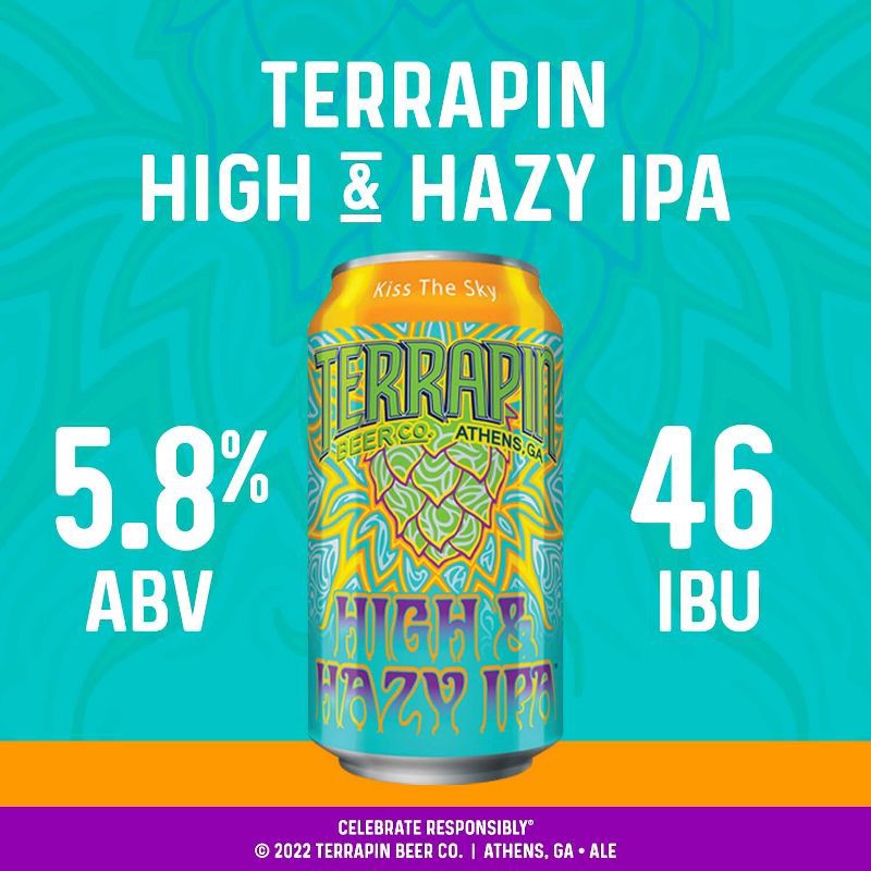 slide 2 of 9, Terrapin Beer Co. Terrapin High & Hazy IPA Beer - 6pk/12 fl oz Cans, 6 ct; 12 fl oz