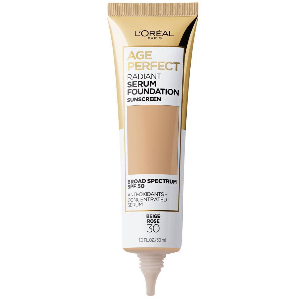 slide 6 of 7, L'Oreal Paris Age Perfect Radiant Serum Foundation with SPF 50 - 30 Beige Rose - 1 fl oz, 1 fl oz