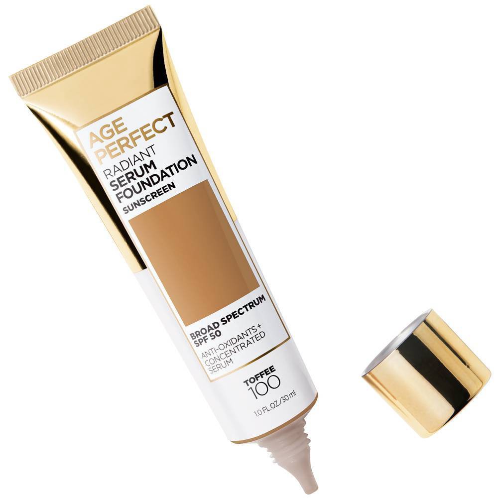 slide 6 of 7, L'Oreal Paris Age Perfect Radiant Serum Foundation with SPF 50 - 100 Toffee - 1 fl oz, 1 fl oz