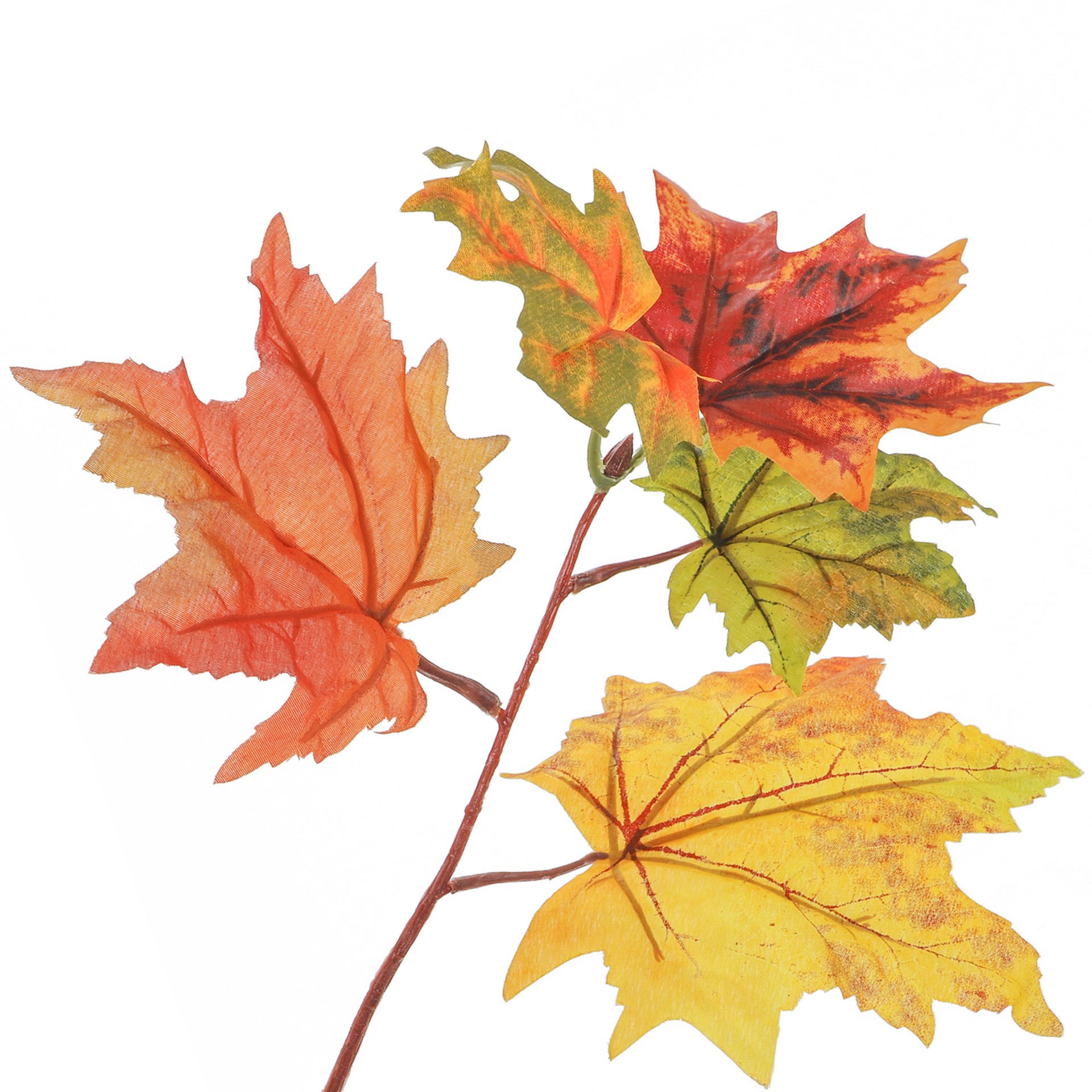 slide 3 of 3, 37" Orange & Green Maple Leaves Stem By Ashland, 14 in x 9 in x 37 in