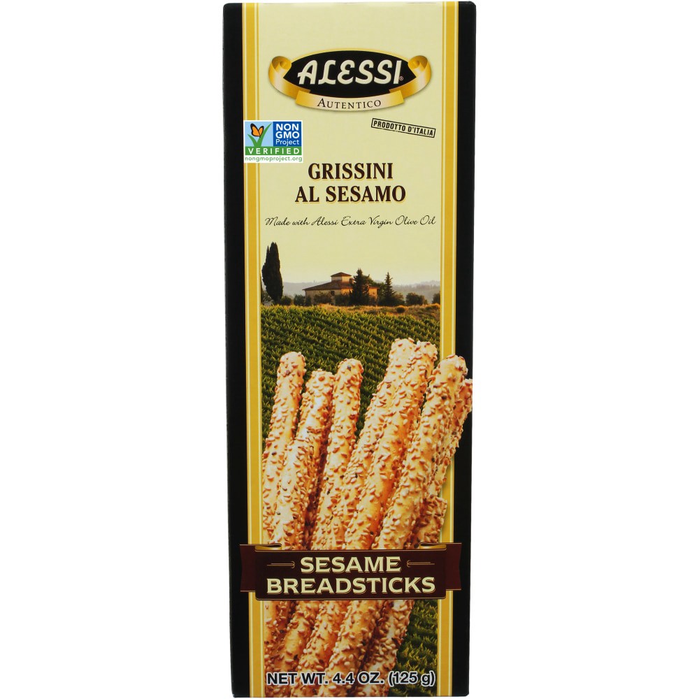 slide 1 of 4, Alessi Sesame Breadsticks, 4.4 oz