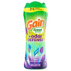 Gain Odor Defense In-wash Scent Booster, Super Fresh Blast scent, 10.7 OZ, 2 in 1 Freshness plus Odor Protection, laundry scent beads
