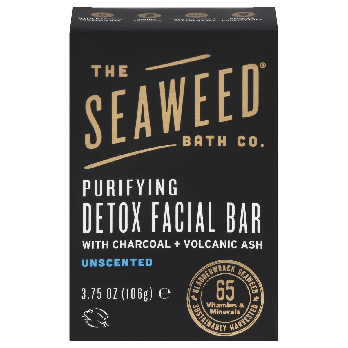 slide 1 of 9, The Seaweed Bath Co. Detox Facial Bar Purifying with Charcoal + Volcanic Ash Unscented, 3.75 oz