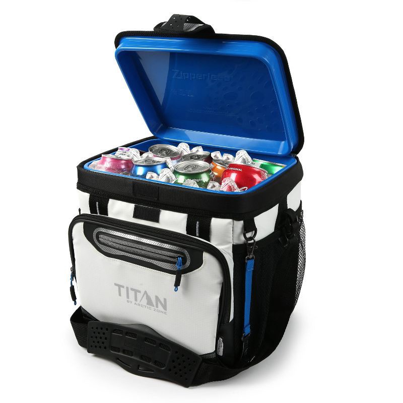 slide 10 of 17, Titan by Arctic Zone Deep Freeze Zipperless Hardbody 8qt Cooler - White, 1 ct