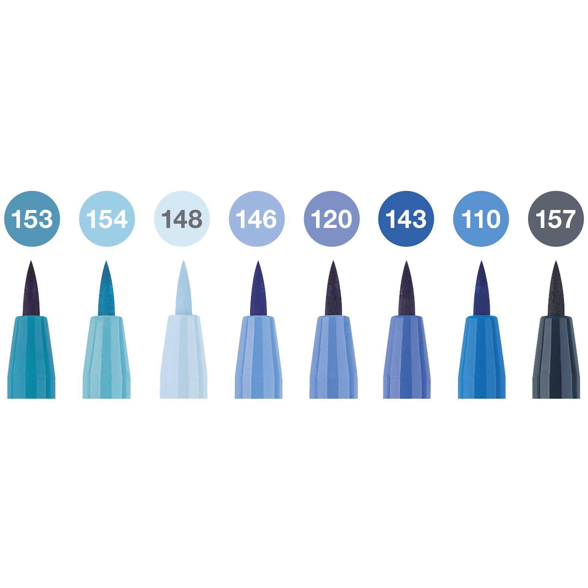 slide 3 of 4, Faber-Castell Pitt The Blues Artist Brush Pen Set, 8 brush tip pens