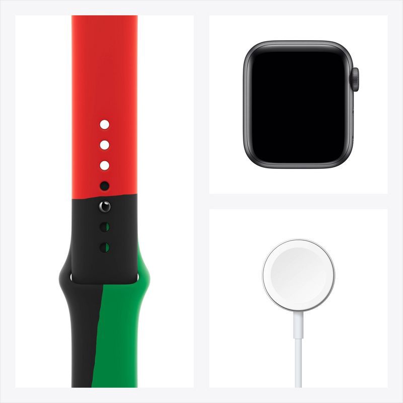 slide 6 of 6, Apple Watch Series 6 GPS 44mm Black Unity Aluminum Case with Black Unity Sport Band, 1 ct