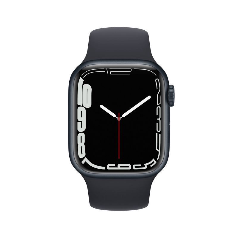 slide 4 of 4, Apple Watch Series 7 GPS, 45mm Midnight Aluminum Case with Midnight Sport Band, 1 lb