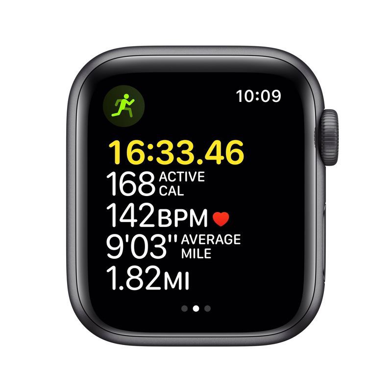 slide 3 of 7, Apple Watch SE GPS (1st generation) 44mm Space Gray Aluminum Case with Midnight Sport Band, 1 lb