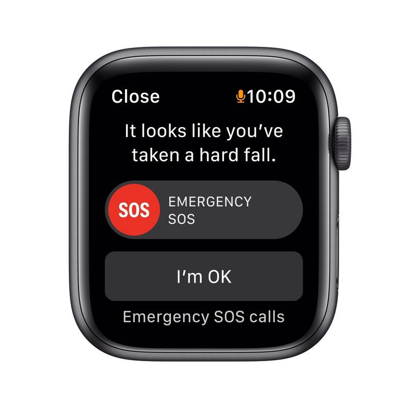 slide 5 of 7, Apple Watch SE GPS (1st generation) 44mm Space Gray Aluminum Case with Midnight Sport Band, 1 lb