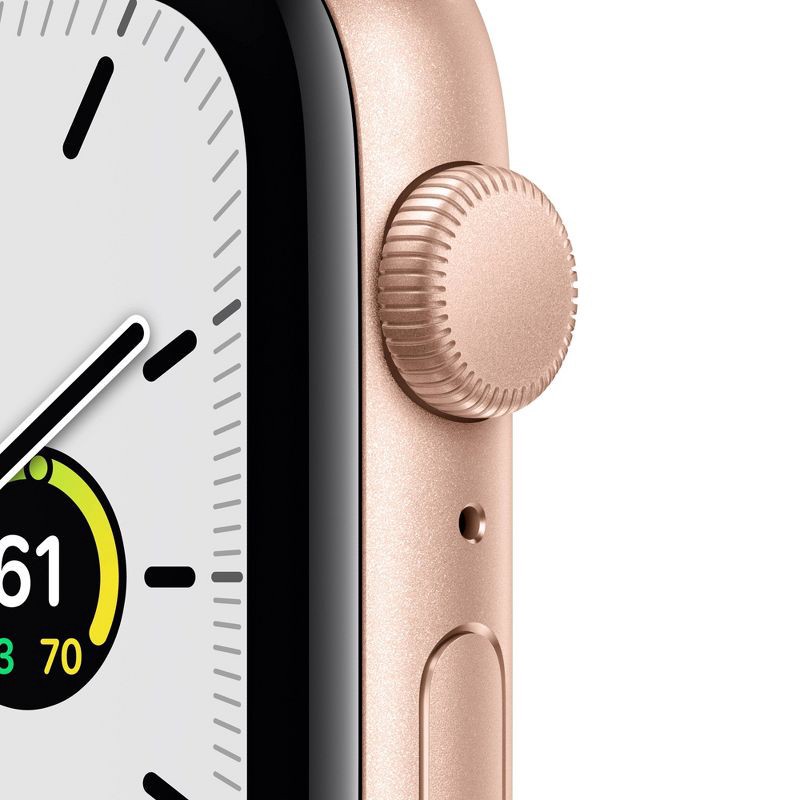 slide 2 of 7, Apple Watch SE GPS (1st generation) 40mm Gold Aluminum Case with Starlight Sport Band, 1 lb