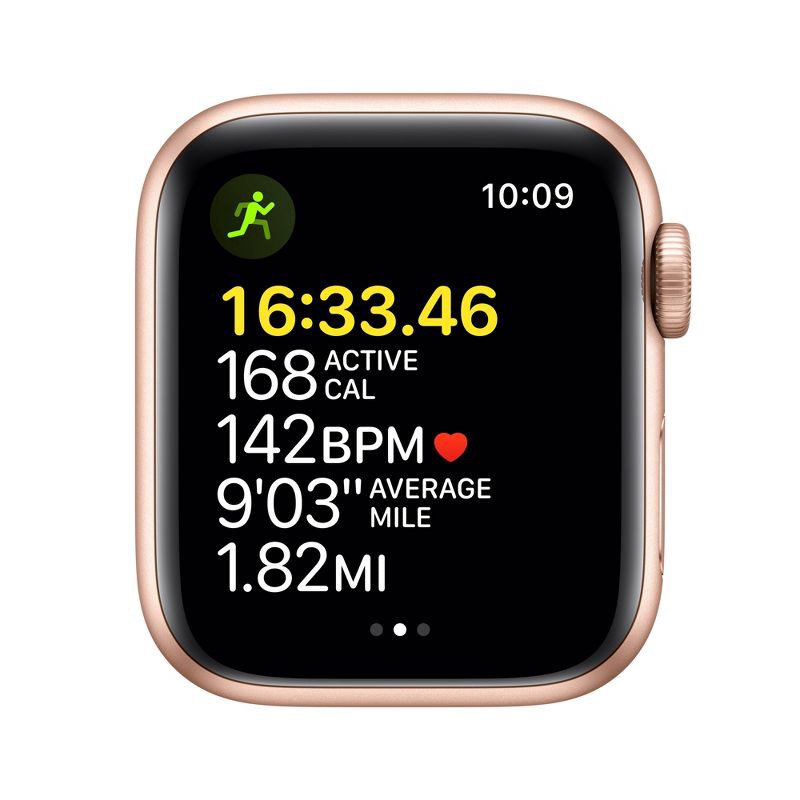 slide 3 of 7, Apple Watch SE GPS (1st generation) 40mm Gold Aluminum Case with Starlight Sport Band, 1 lb