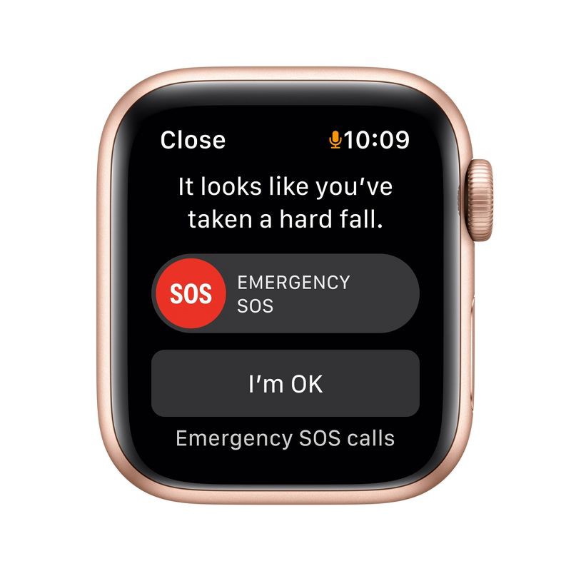 slide 5 of 7, Apple Watch SE GPS (1st generation) 40mm Gold Aluminum Case with Starlight Sport Band, 1 lb