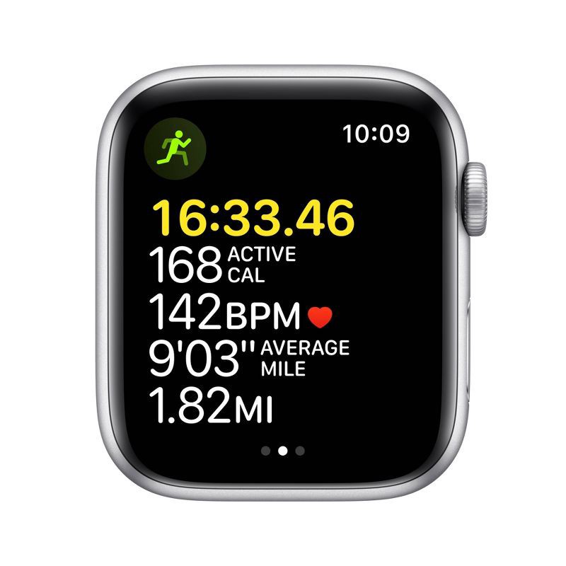 slide 3 of 7, Apple Watch SE GPS (1st generation) 40mm Silver Aluminum Case with Abyss Blue Sport Band, 1 ct