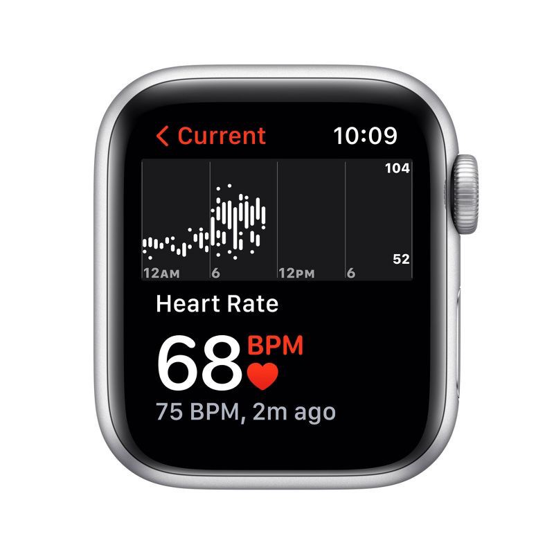 slide 4 of 7, Apple Watch SE GPS (1st generation) 40mm Silver Aluminum Case with Abyss Blue Sport Band, 1 ct