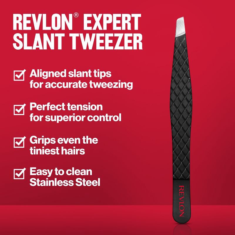 slide 3 of 11, Revlon Expert Made with Stainless Steel, Slant Tip Tweezer, 1 ct