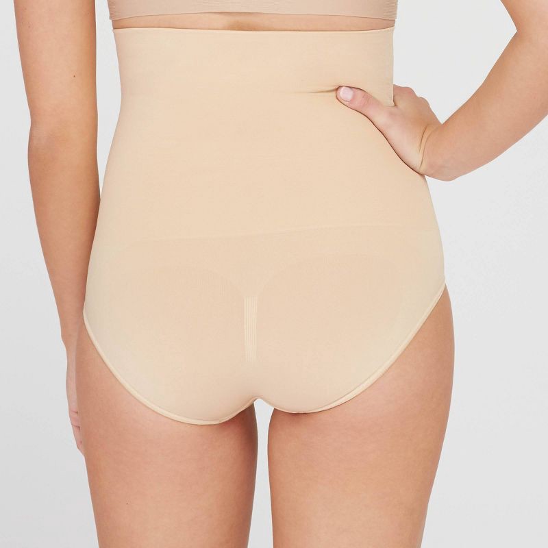slide 2 of 3, ASSETS by SPANX Women's Remarkable Results High-Waist Control Briefs - Light Beige 2X: Ultra Firm Compression, 1 ct