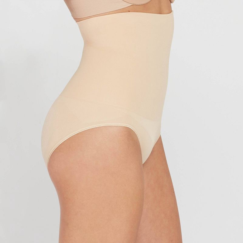 slide 3 of 3, ASSETS by SPANX Women's Remarkable Results High-Waist Control Briefs - Light Beige 2X: Ultra Firm Compression, 1 ct