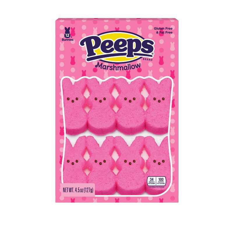 slide 1 of 6, Peeps Easter Marshmallow Pink Bunnies - 4.5oz/12ct, 4.5 oz, 12 ct