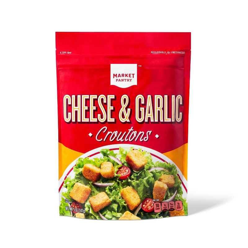 slide 1 of 4, Cheese and Garlic Croutons - 5oz - Market Pantry™, 5 oz