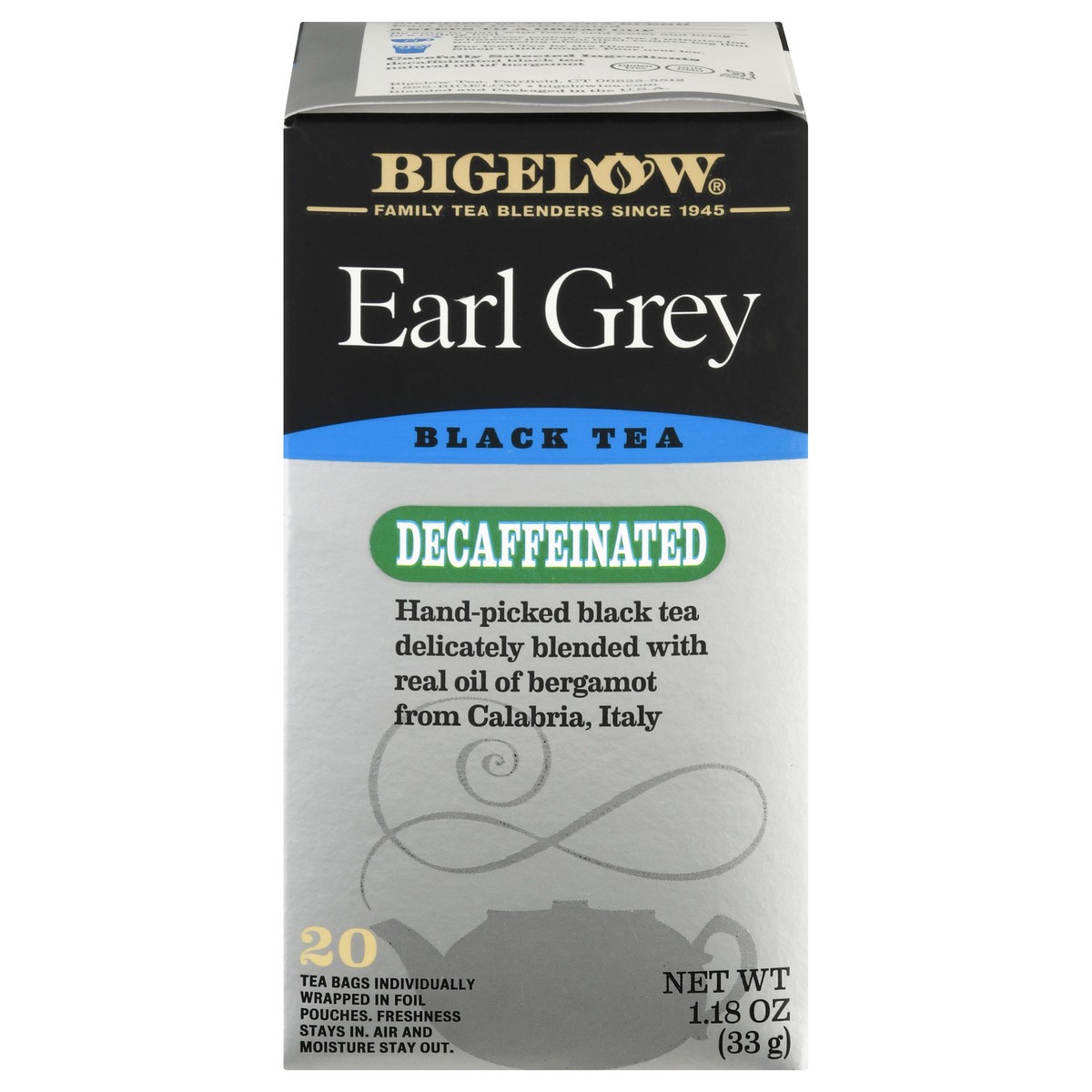 slide 1 of 1, Bigelow Decaffeinated Earl Grey Black Tea, 20 ct