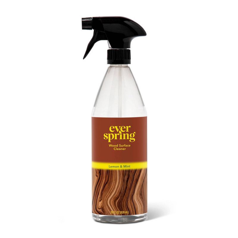slide 1 of 4, Lemon & Mint Wood Surface Cleaner - 28 fl oz - Everspring™: Liquid Pouch, Furniture Cleaner, Wood Protection, 28 fl oz