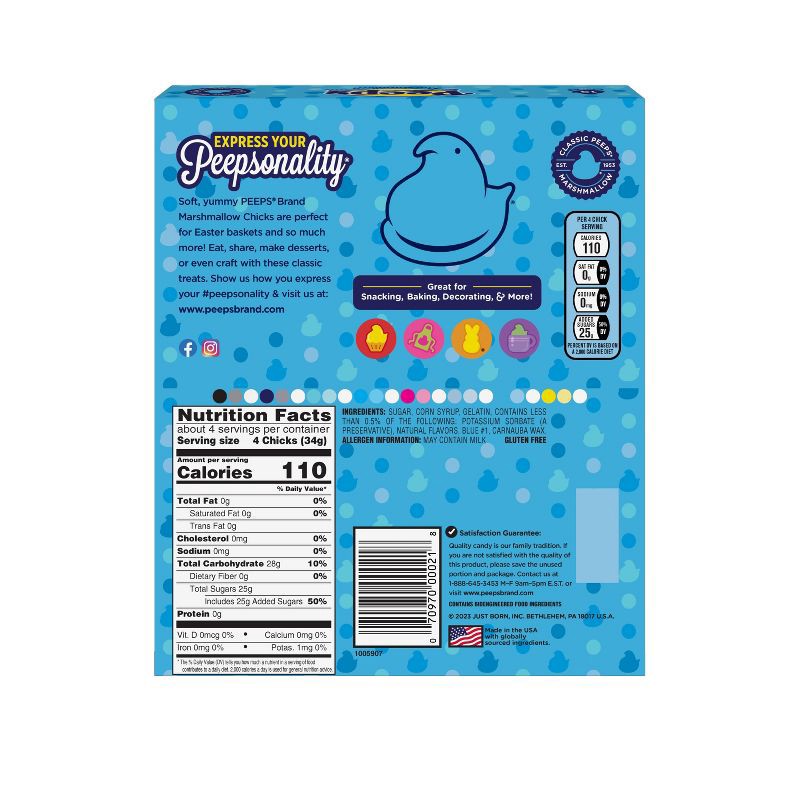 slide 5 of 10, Peeps Easter Blue Chicks - 4.5oz/15ct, 4.5 oz, 15 ct