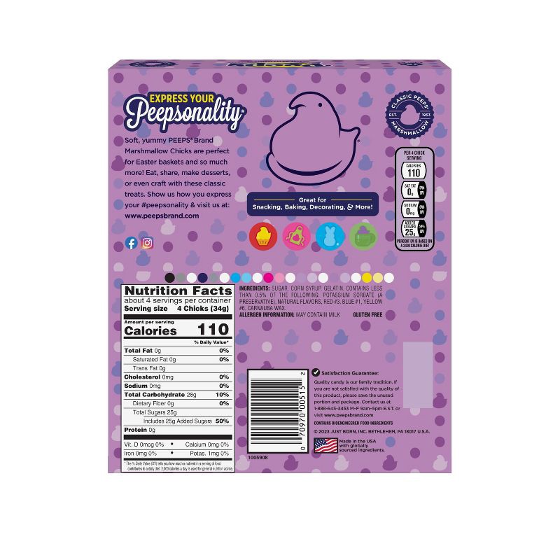 slide 3 of 11, Peeps Easter Lavender Marshmallow Chicks - 4.5oz/15ct, 4.5 oz, 15 ct