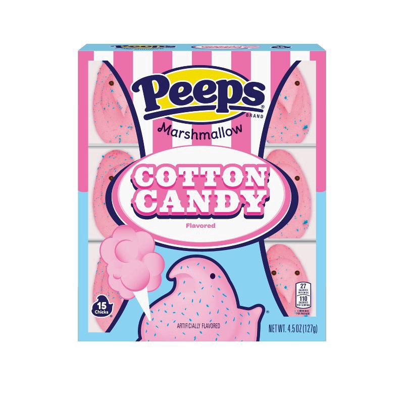 slide 1 of 5, Peeps Easter Cotton Candy Chicks - 4.5oz/15ct, 4.5 oz, 15 ct