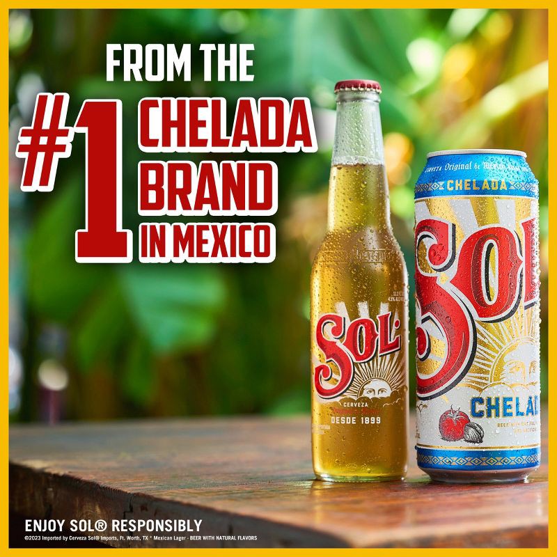 slide 4 of 8, SOL Cerveza Sol Chelada Beer - 24 fl oz Can, 24 fl oz