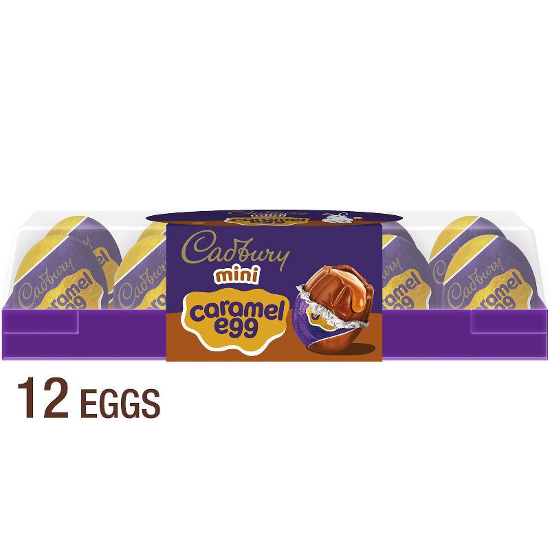 slide 1 of 1, Cadbury Mini Caramel Milk Chocolate Eggs Easter Candy Tray - 12ct/3.8oz, 12 ct; 3.8 oz