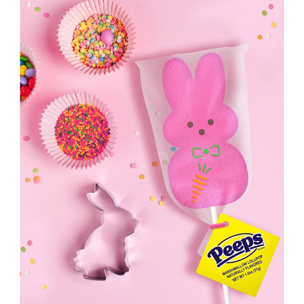 slide 3 of 3, Peeps Pink Marshmallow Easter Bunny Lollipop, 1.5 oz