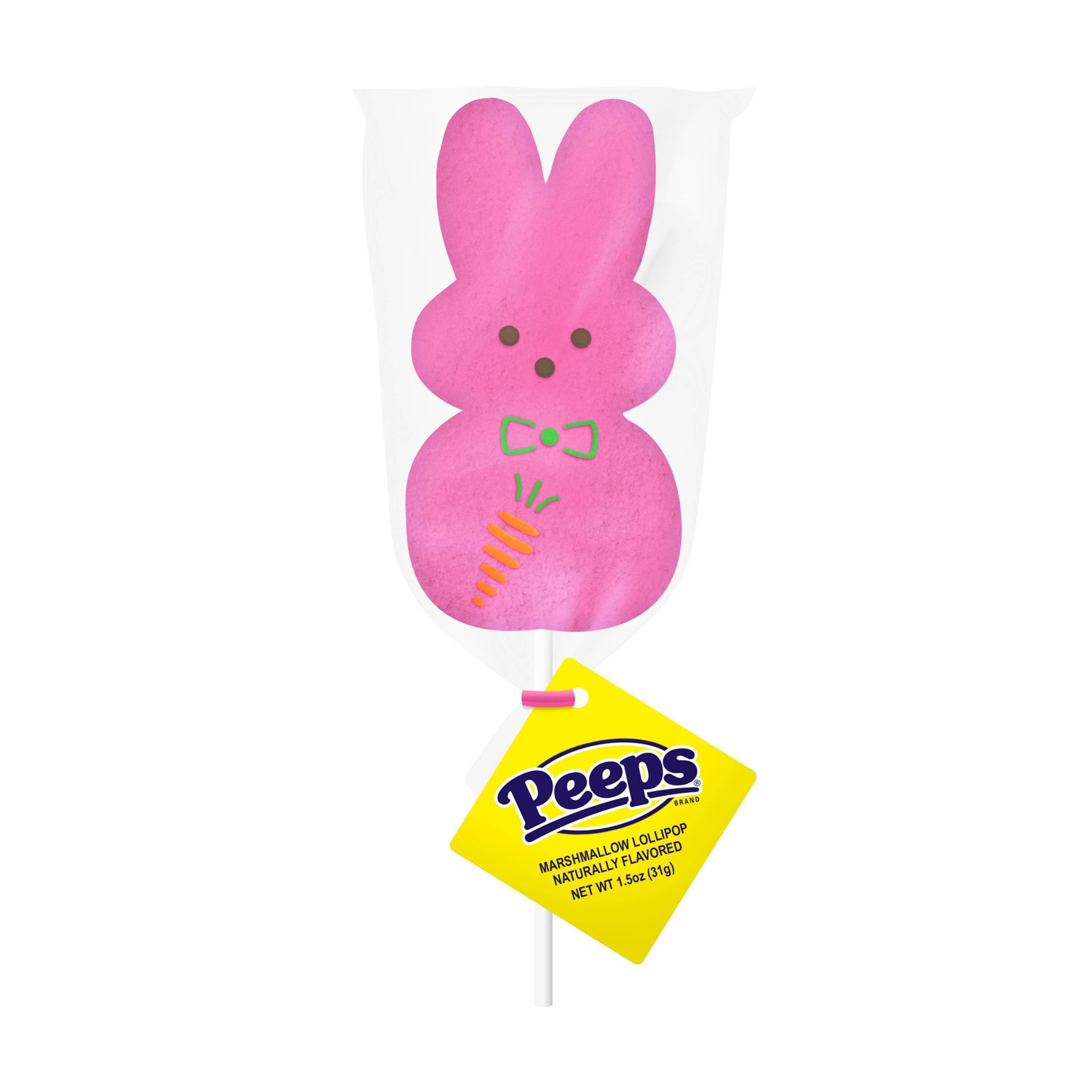 slide 1 of 3, Peeps Pink Marshmallow Easter Bunny Lollipop, 1.5 oz
