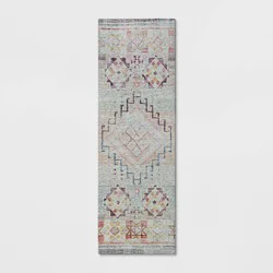 2'4"x7' Runner Distressed Geo Persian Style Rug Blush - Opalhouse™