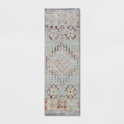 2'4"x7' Runner Distressed Geo Persian Style Rug Blush - Opalhouse™