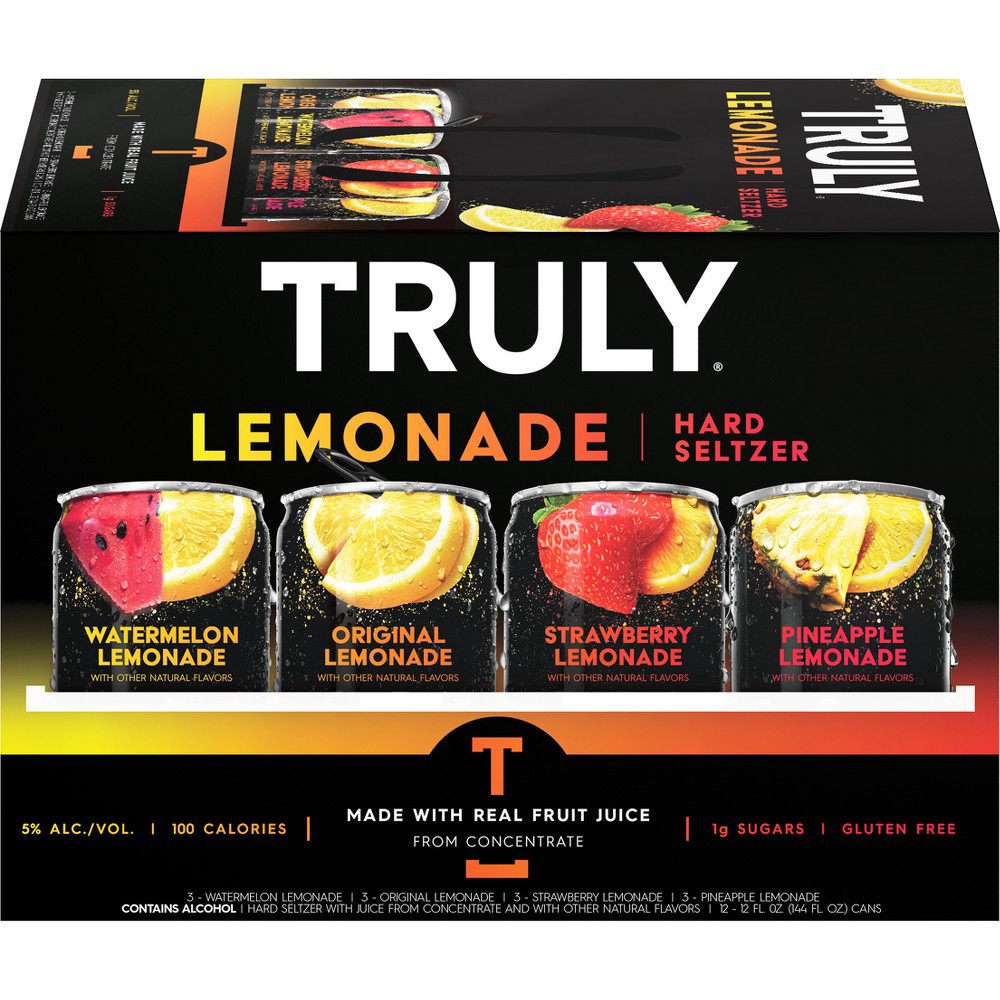 slide 6 of 7, TRULY Hard Seltzer Lemonade Variety Pack Cans, 12 ct; 12 oz
