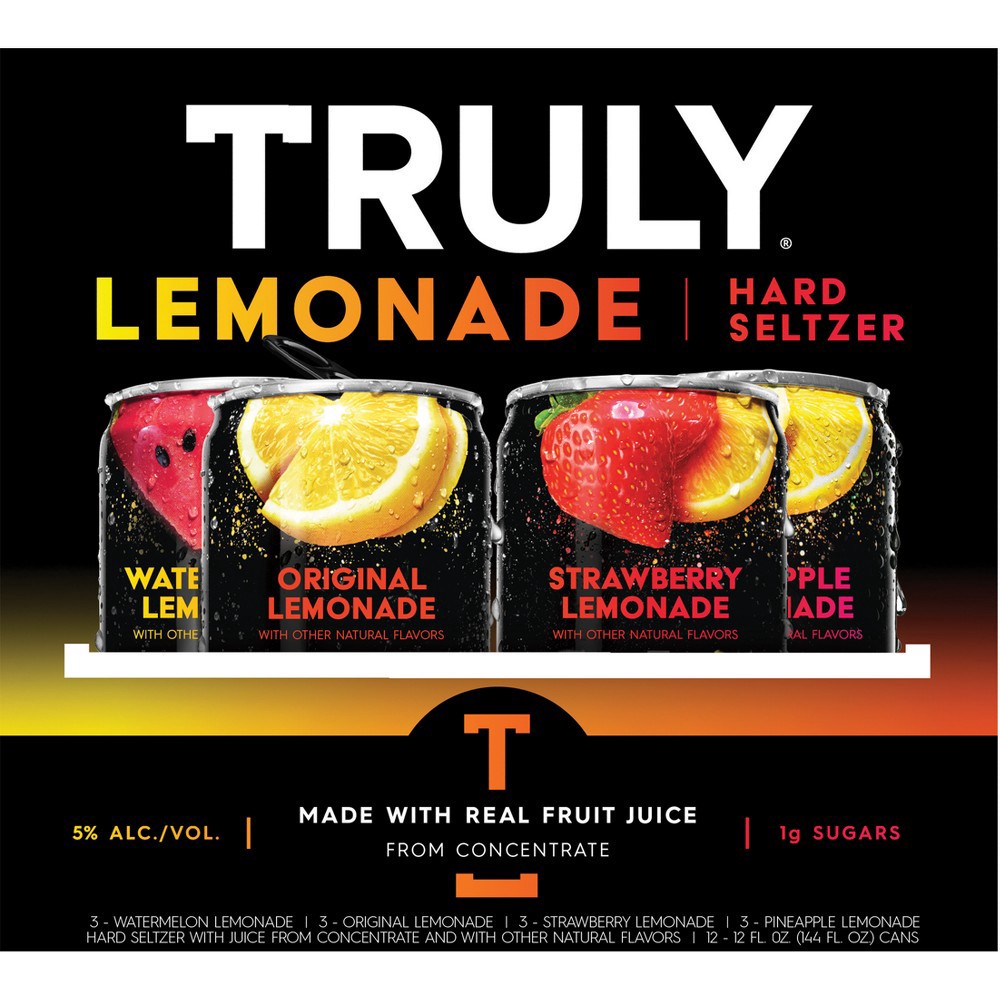 slide 7 of 7, TRULY Hard Seltzer Lemonade Variety Pack Cans, 12 ct; 12 oz