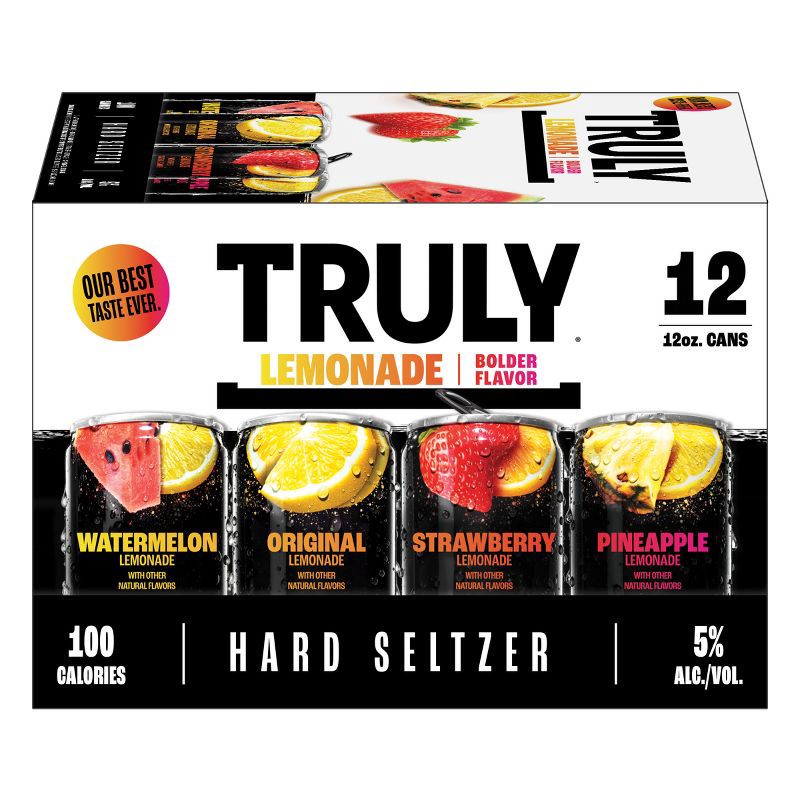 slide 7 of 8, Truly Spiked & Sparkling Truly Hard Seltzer Lemonade Mix Pack - 12pk/12 fl oz Slim Cans, 12 ct; 12 fl oz