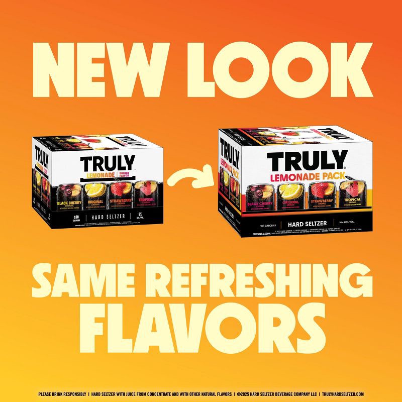 slide 7 of 8, Truly Spiked & Sparkling Hard Seltzer Lemonade Mix Pack - 12pk/12 fl oz Slim Cans, 12 ct; 12 fl oz