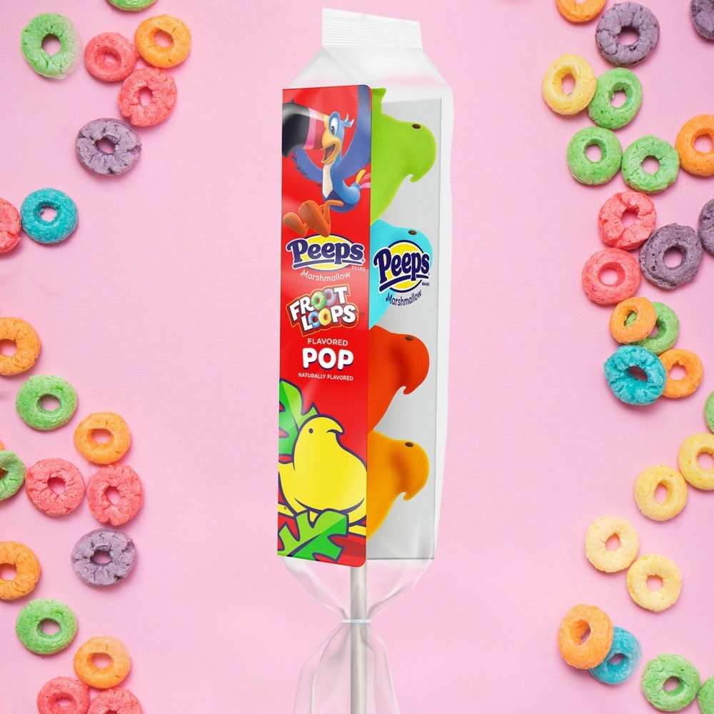 slide 4 of 5, Peeps Easter Froot Loop Flavored Chick Pop, 1.375 oz