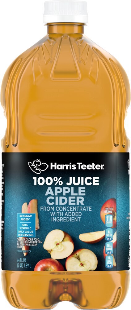 slide 4 of 4, Harris Teeter® No Sugar Added Apple Cider, 64 fl oz