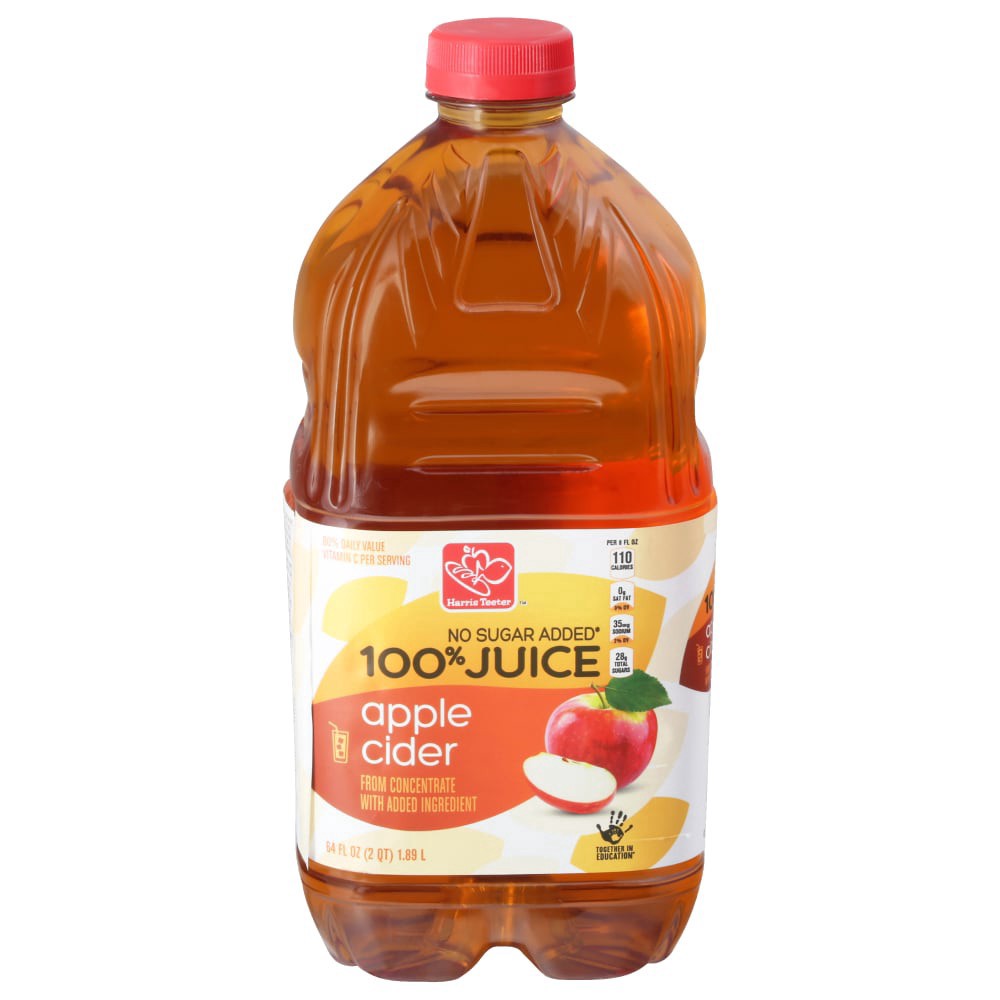 slide 3 of 4, Harris Teeter® No Sugar Added Apple Cider, 64 fl oz