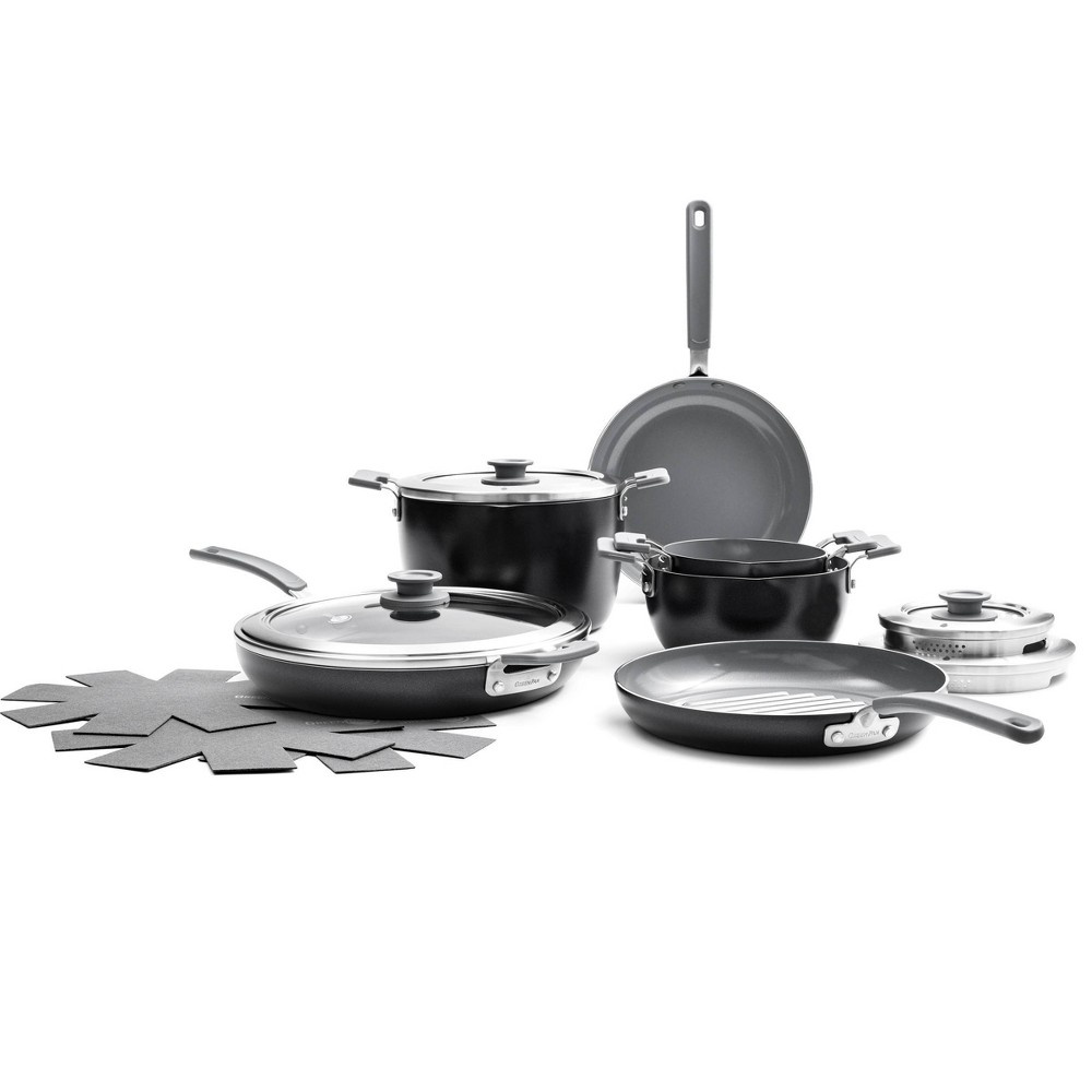 slide 5 of 6, GreenPan 10pc Level Essentials Cookware Set + 3 Bonus Protectors, 10 ct