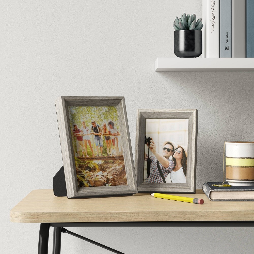 slide 4 of 4, 4" x 6" Wedge Picture Frame Gray - Room Essentials, 1 ct