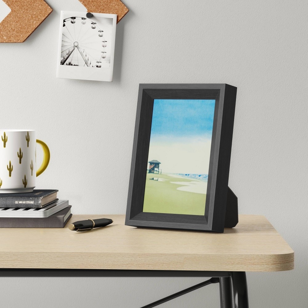 slide 3 of 4, 5" x 7" Wedge Picture Frame Black - Room Essentials, 1 ct
