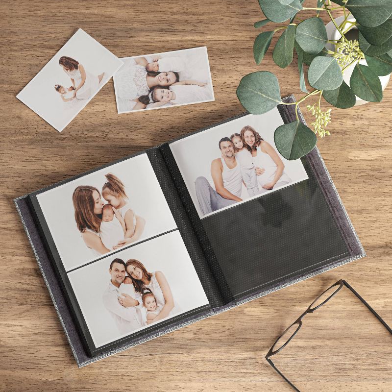 slide 2 of 3, 7" x 9" Photo Album with Frame Front Gray 2 Per Page - Threshold™, 1 ct