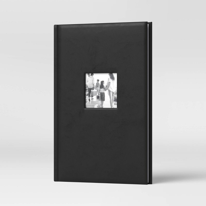 slide 3 of 5, 8.5" x 12.75" Photo Album Black 3 Per Page - Threshold™: Faux Leather, Holds 240, Book Binding, 1 ct